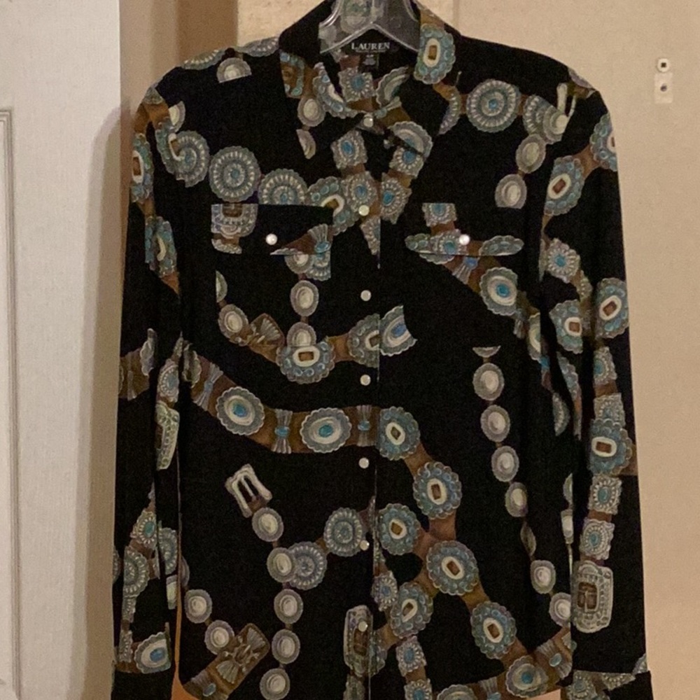 Ralph Lauren Black and Blue Button Down Shirt